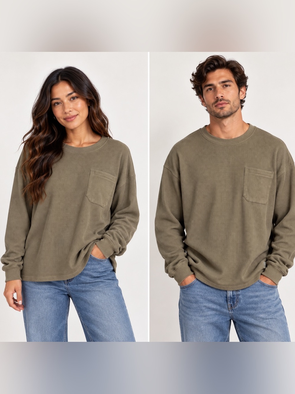 Bearded Goat Manastash Heavy Snug Unisex Thermal Long-Sleeve Tee olive green